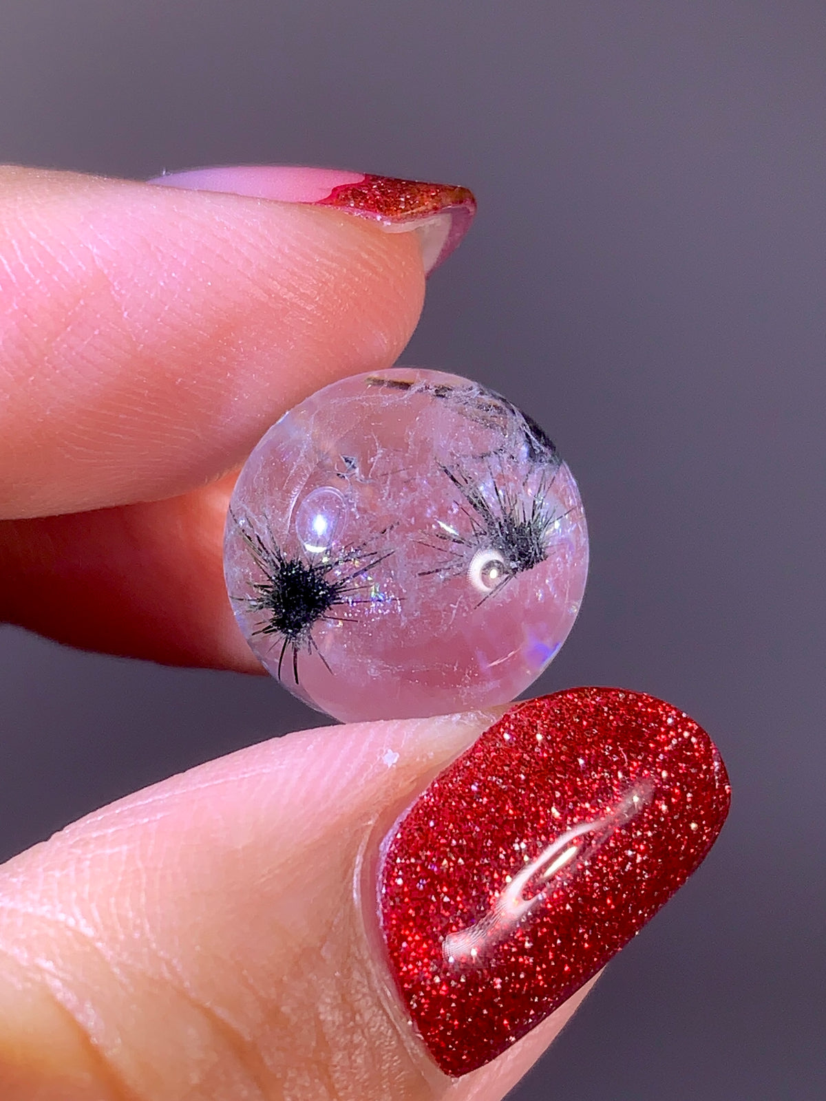 High-Quality Hollandite Inclusion Quartz Sphere | Madagascar
