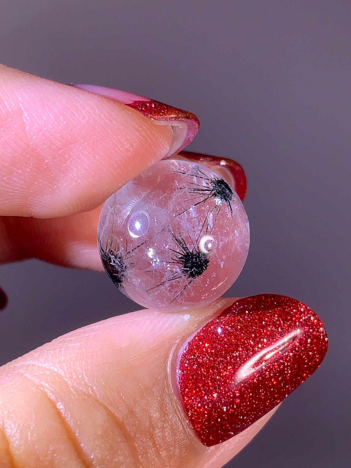 High-Quality Hollandite Inclusion Quartz Sphere | Madagascar