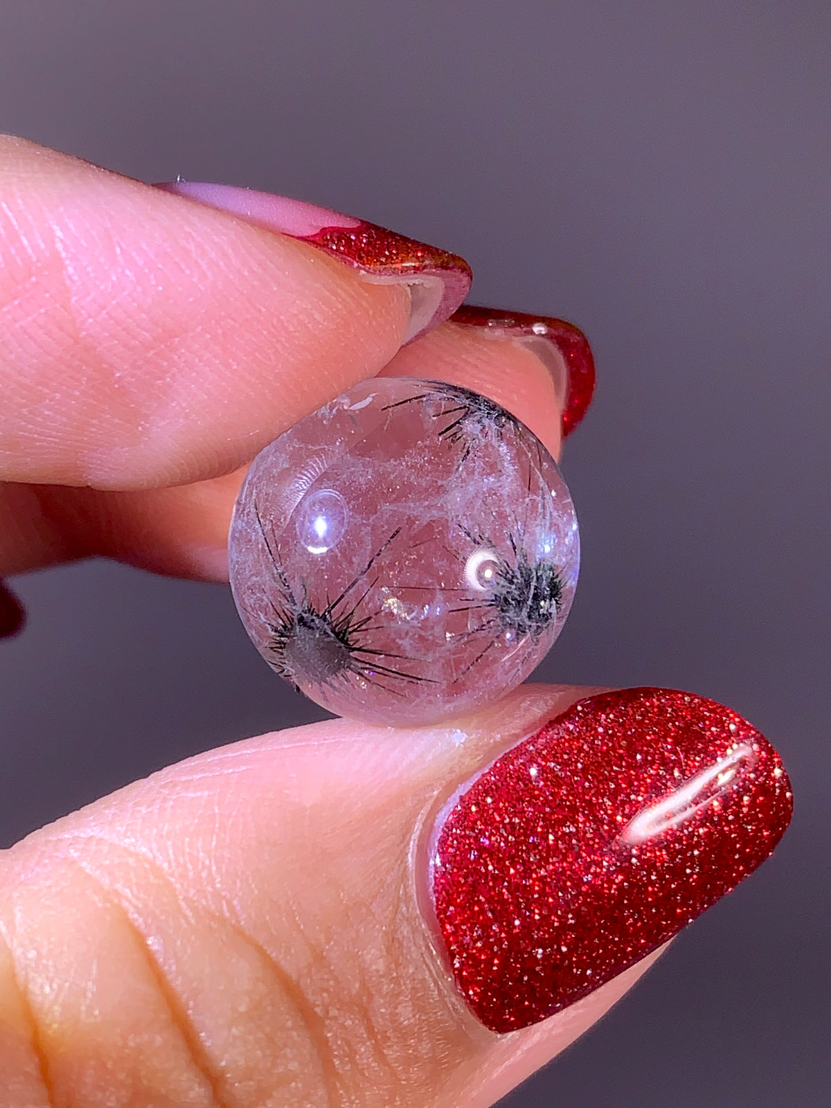 High-Quality Hollandite Inclusion Quartz Sphere | Madagascar