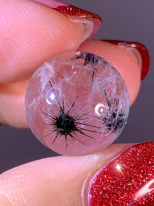 High-Quality Hollandite Inclusion Quartz Sphere | Madagascar