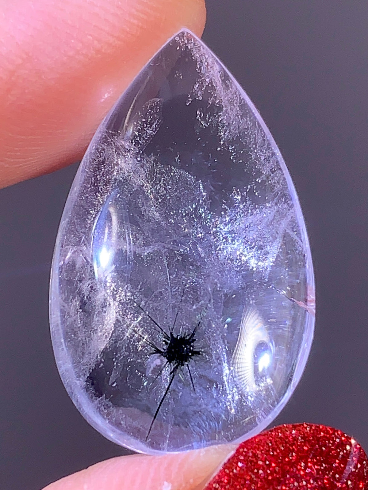 High-Quality Hollandite Inclusion Quartz Teardrop | Madagascar