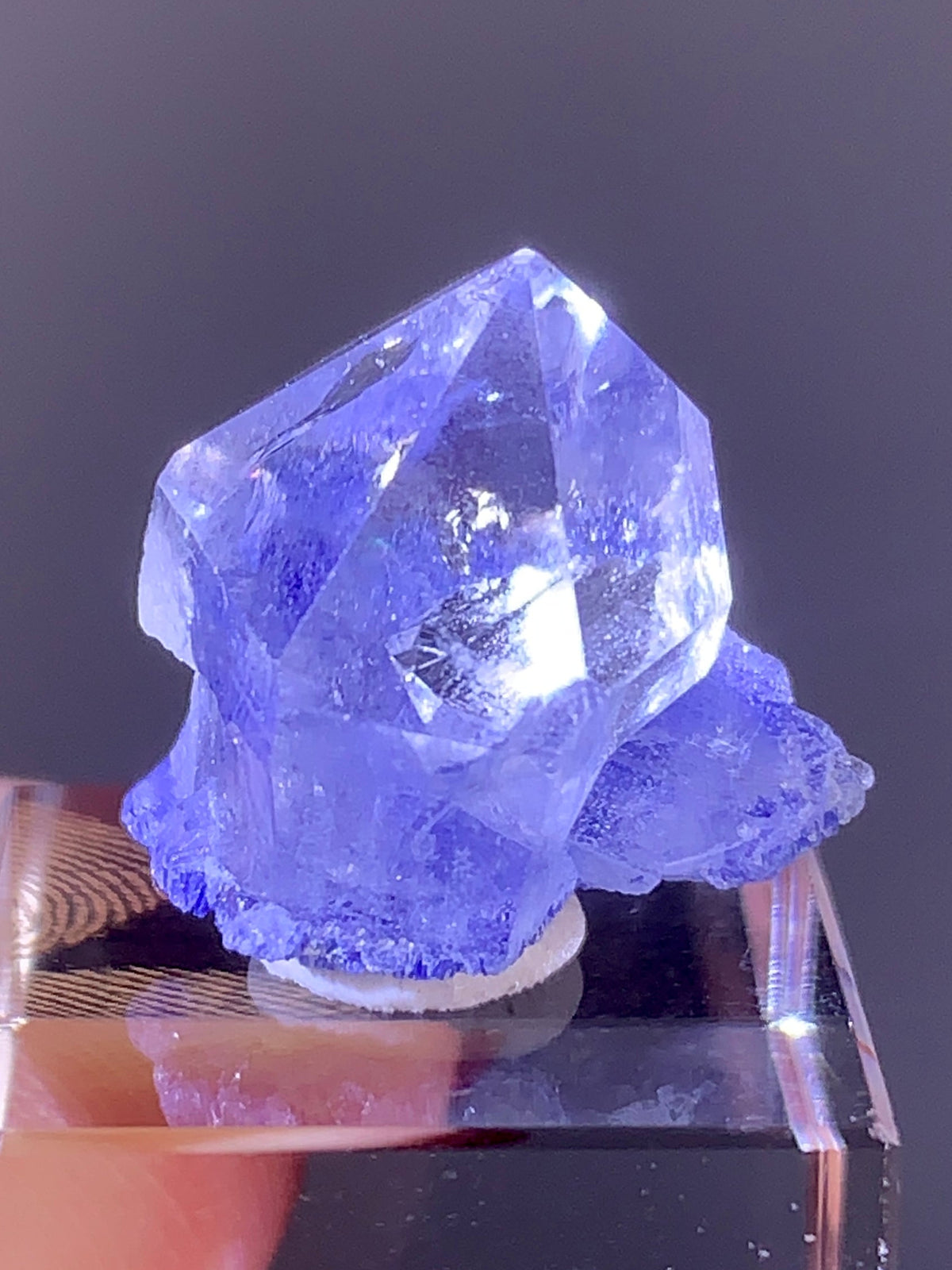 High-Quality Blue Dumortierite Quartz Point with Penetrating Quartz-in-Quartz | Semi-Polished | Brazil