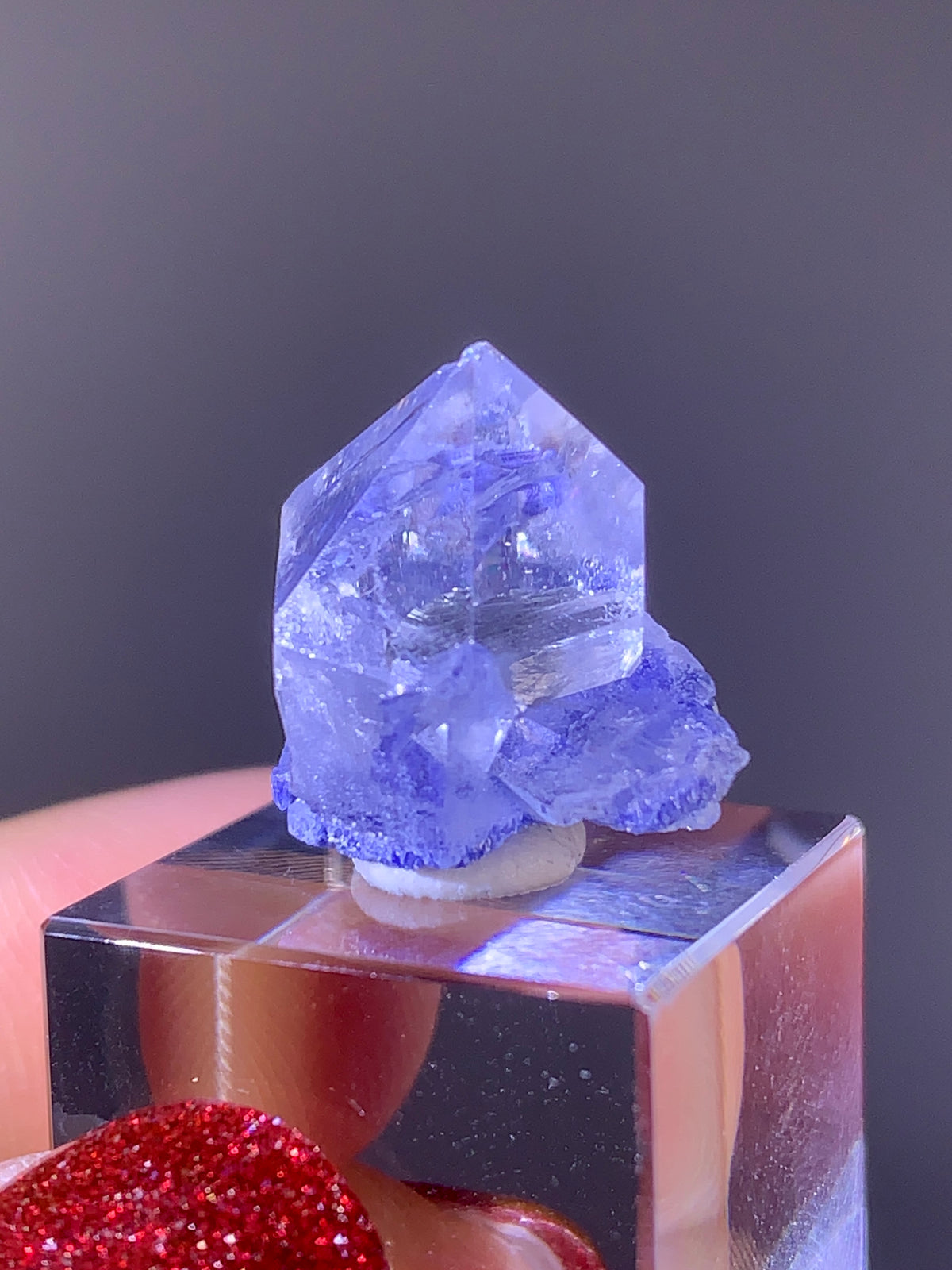 High-Quality Blue Dumortierite Quartz Point with Penetrating Quartz-in-Quartz | Semi-Polished | Brazil