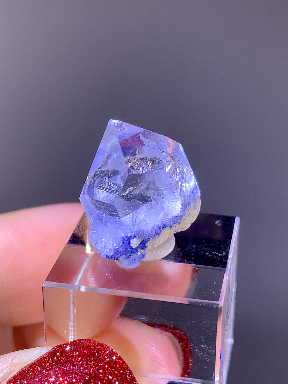 High-Quality Blue Dumortierite Quartz Point with Penetrating Quartz-in-Quartz | Semi-Polished | Brazil