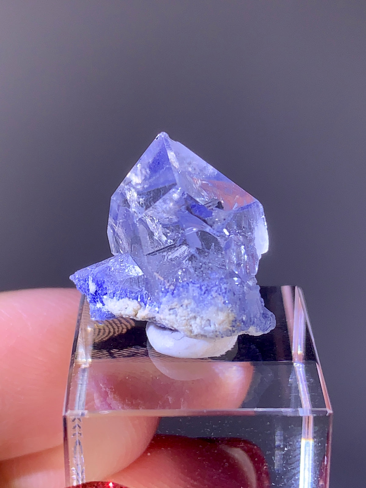 High-Quality Blue Dumortierite Quartz Point with Penetrating Quartz-in-Quartz | Semi-Polished | Brazil