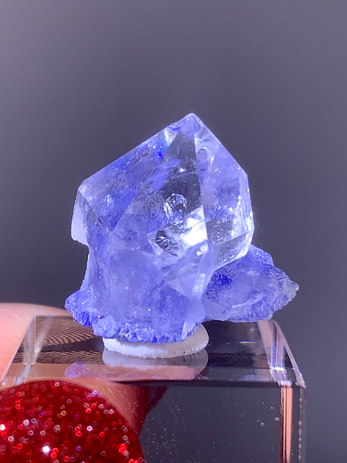 High-Quality Blue Dumortierite Quartz Point with Penetrating Quartz-in-Quartz | Semi-Polished | Brazil