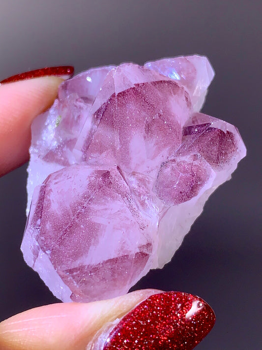 Rare Collector’s Piece Sparkling Pink Hematite Inclusion Sichuan Garden Quartz Mineral Specimen