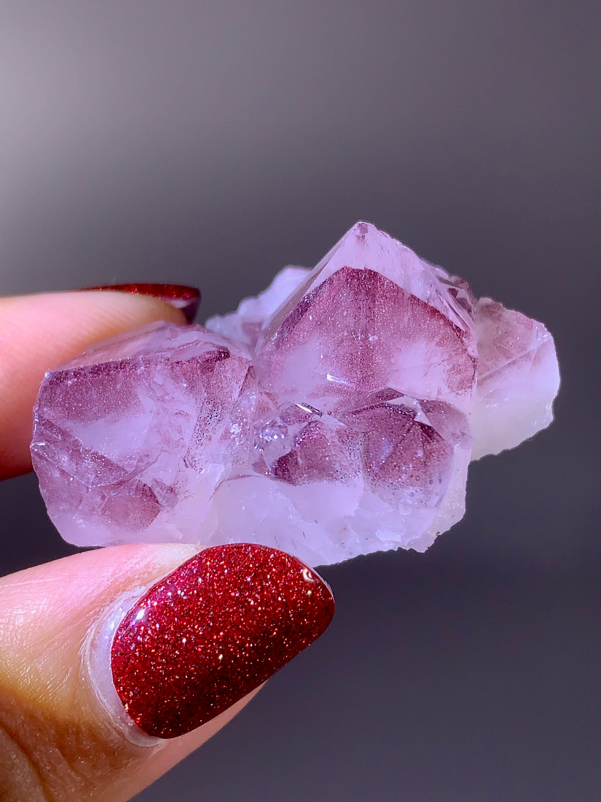 Rare Collector’s Piece Sparkling Pink Hematite Inclusion Sichuan Garden Quartz Mineral Specimen