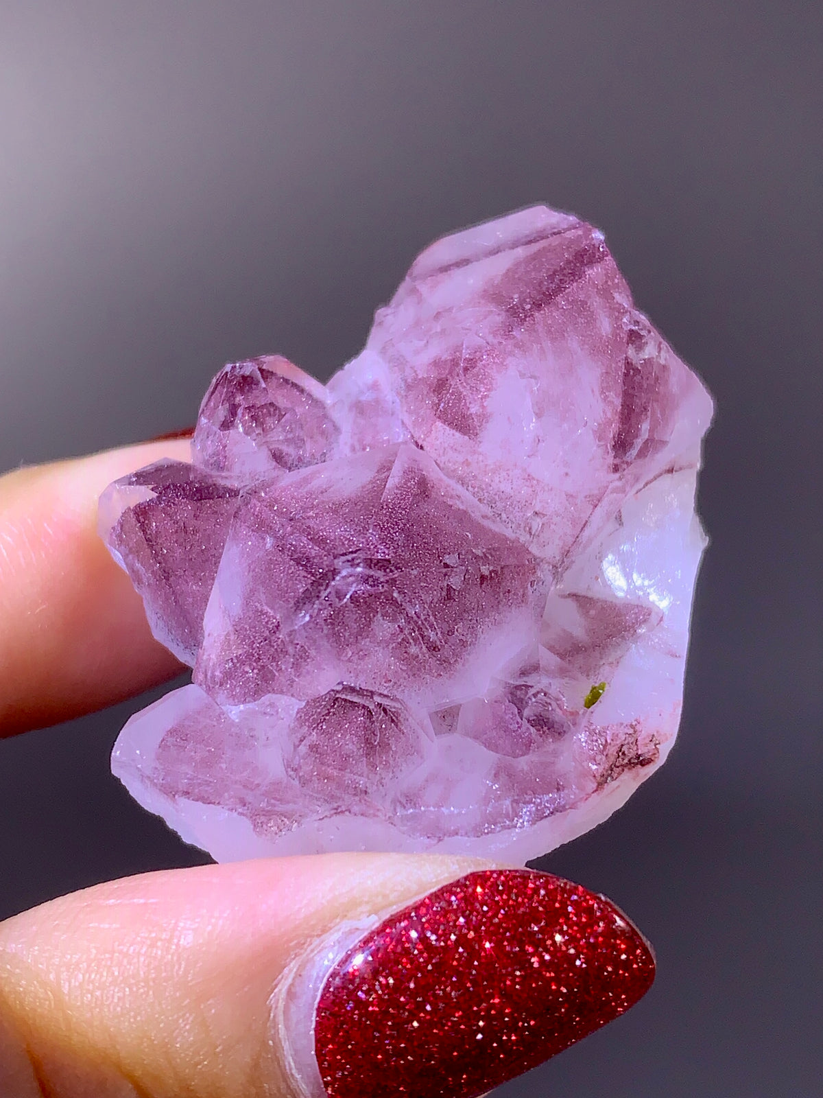Rare Collector’s Piece Sparkling Pink Hematite Inclusion Sichuan Garden Quartz Mineral Specimen