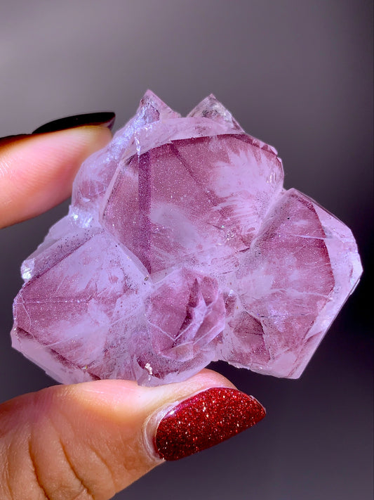 Rare Collector’s Piece Sparkling Pink Hematite Inclusion Sichuan Garden Quartz Mineral Specimen