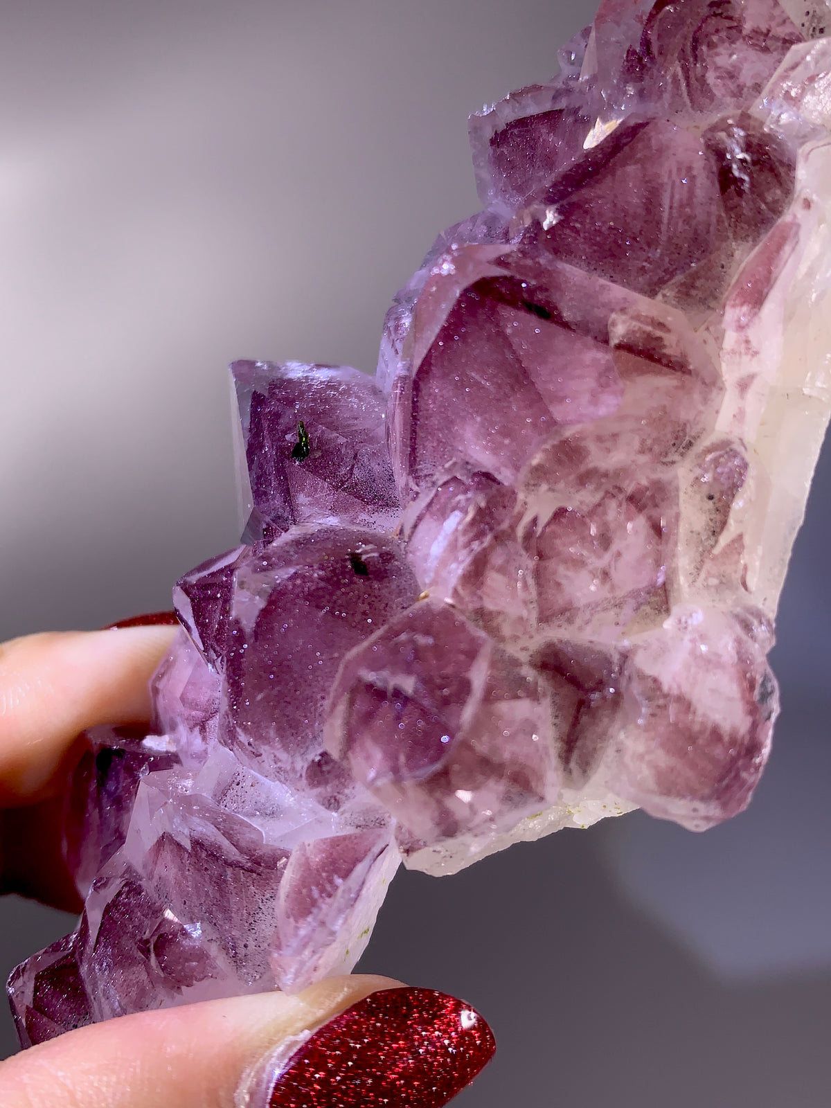Rare Collector’s Piece Sparkling Pink Hematite & Epidote Inclusion Sichuan Garden Quartz Mineral Specimen