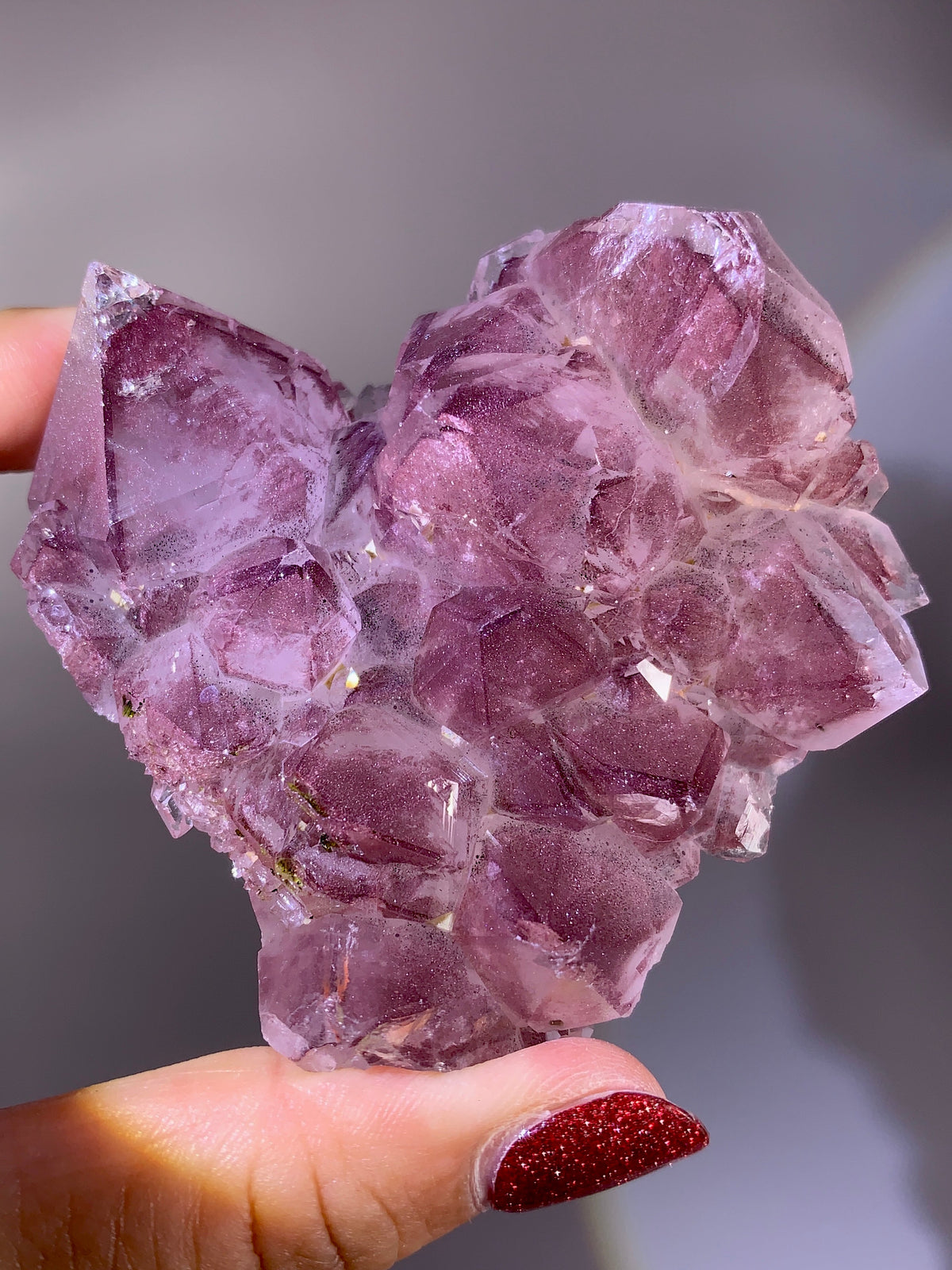 Rare Collector’s Piece Sparkling Pink Hematite Inclusion Sichuan Garden Quartz Mineral Specimen