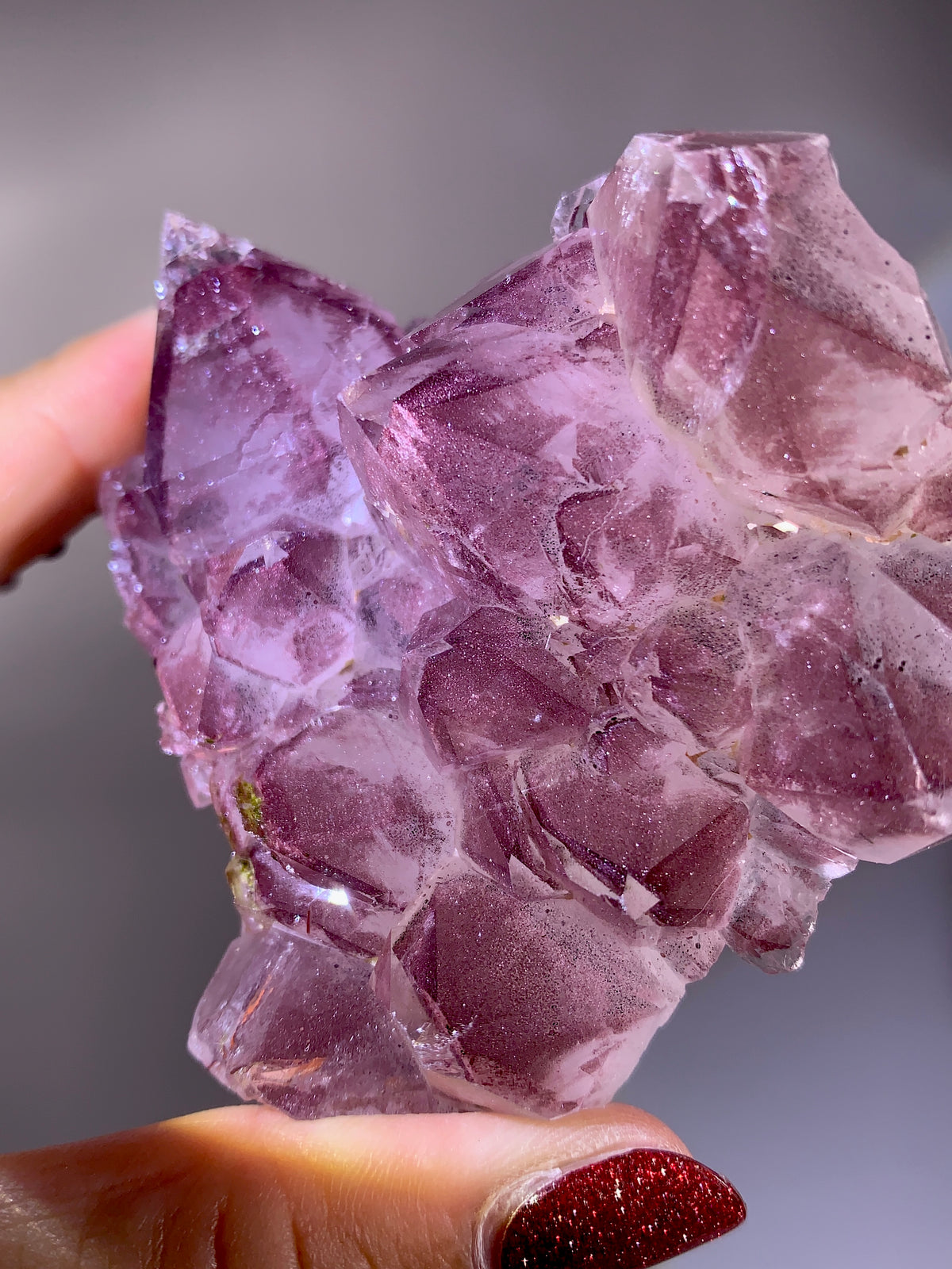 Rare Collector’s Piece Sparkling Pink Hematite Inclusion Sichuan Garden Quartz Mineral Specimen