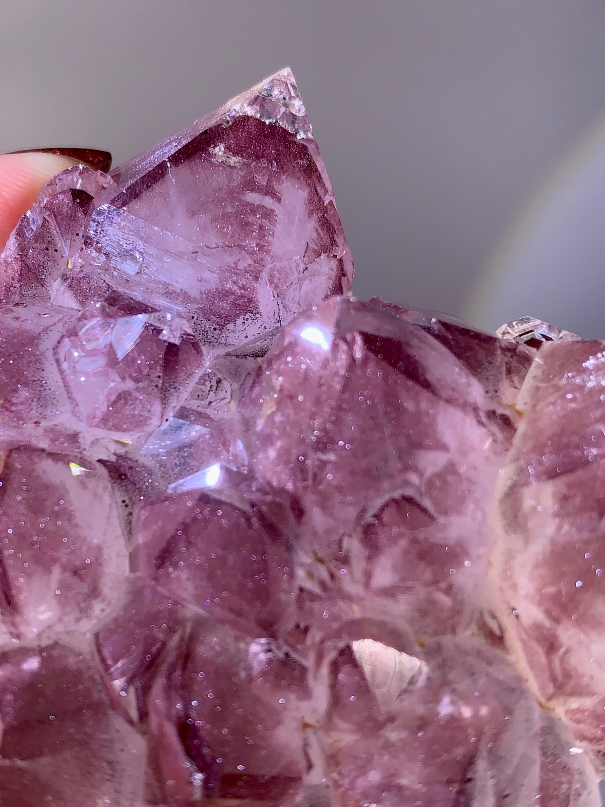 Rare Collector’s Piece Sparkling Pink Hematite Inclusion Sichuan Garden Quartz Mineral Specimen