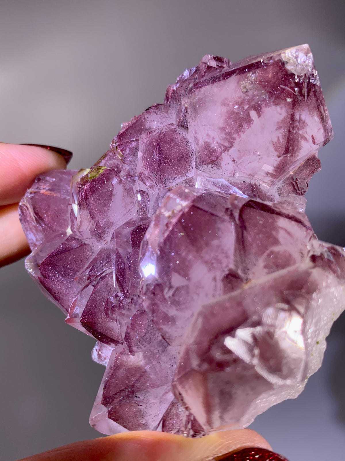 Rare Collector’s Piece Sparkling Pink Hematite Inclusion Sichuan Garden Quartz Mineral Specimen