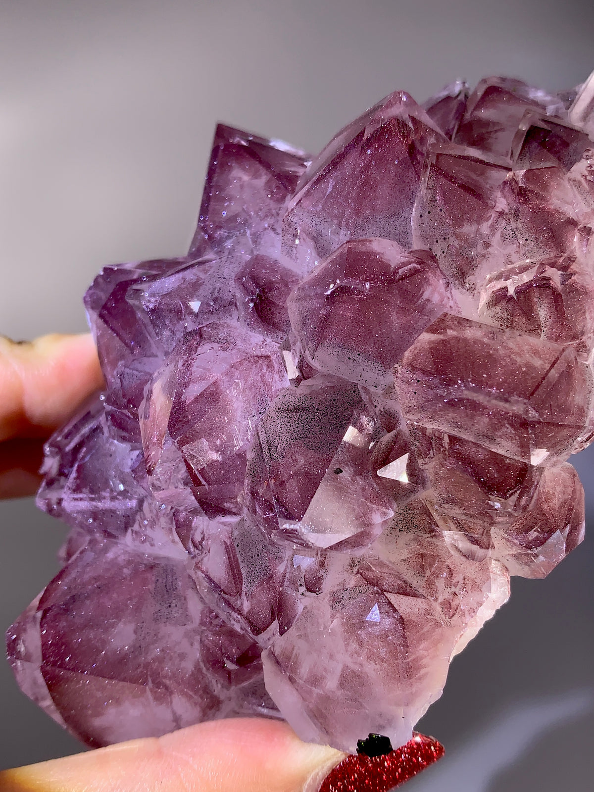 Rare Collector’s Piece Sparkling Pink Hematite & Epidote Inclusion Sichuan Garden Quartz Mineral Specimen
