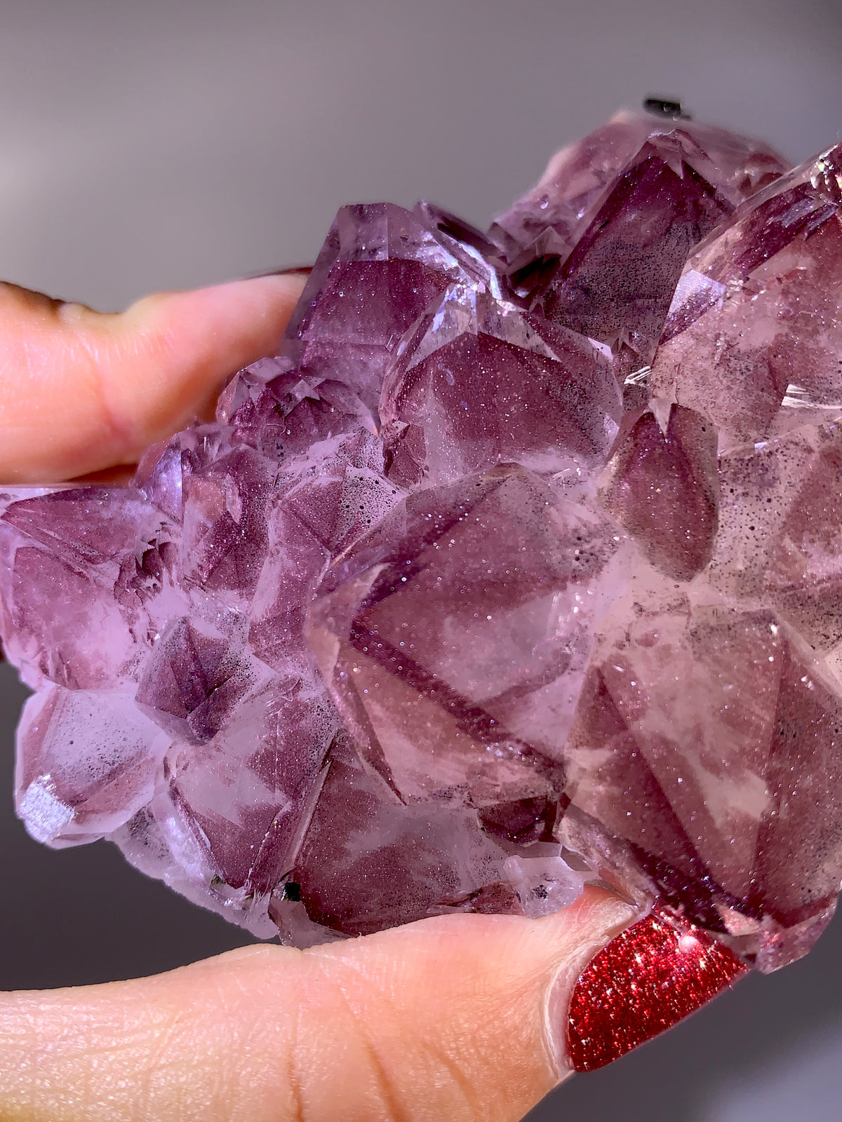 Rare Collector’s Piece Sparkling Pink Hematite & Epidote Inclusion Sichuan Garden Quartz Mineral Specimen