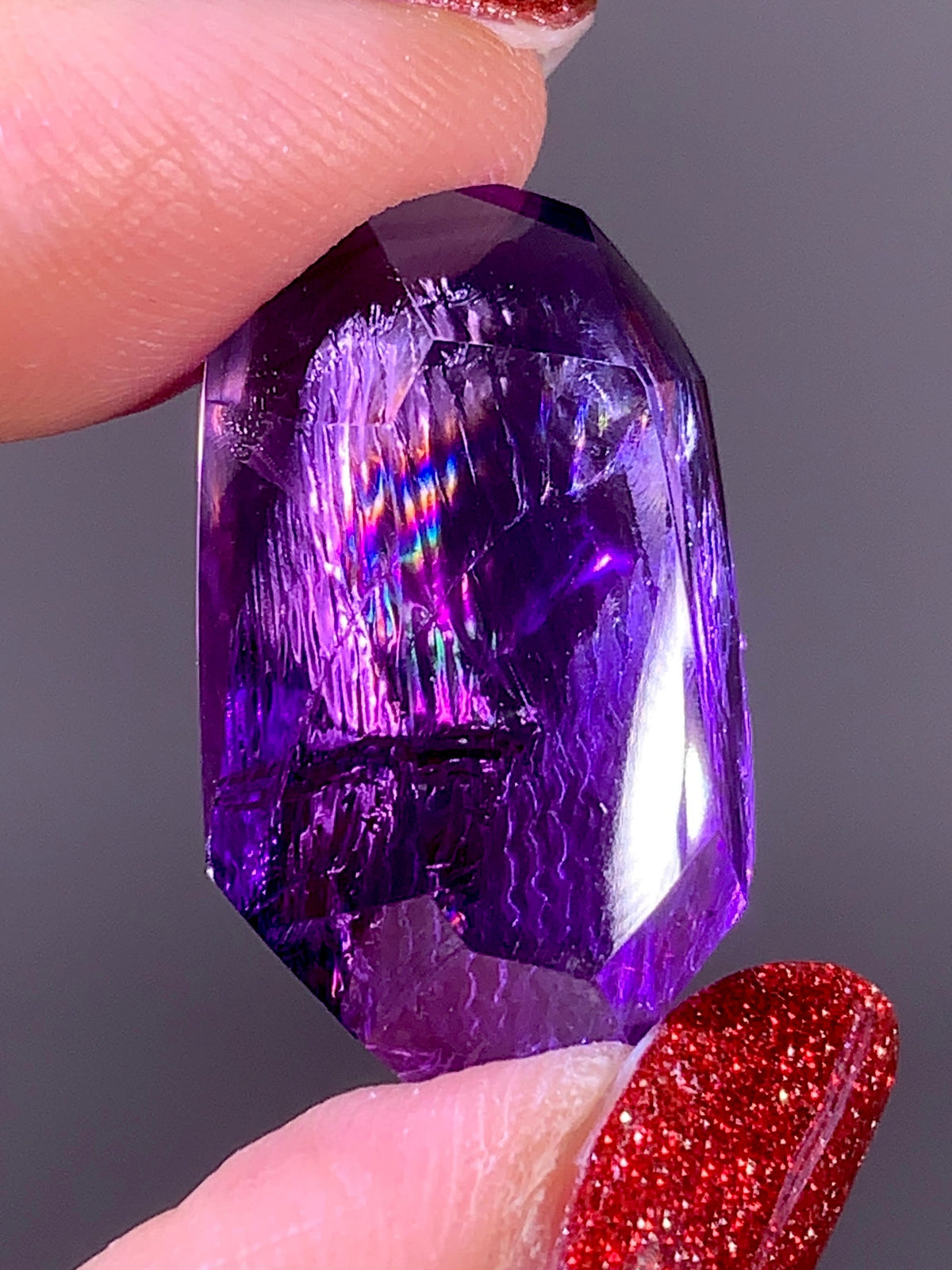 High-Quality Natural Rainbow & God's Fingerprint Amethyst Freeform | Brazil