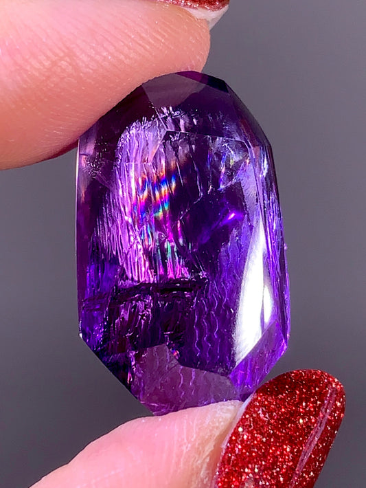 High-Quality Natural Rainbow & God's Fingerprint Amethyst Freeform | Brazil