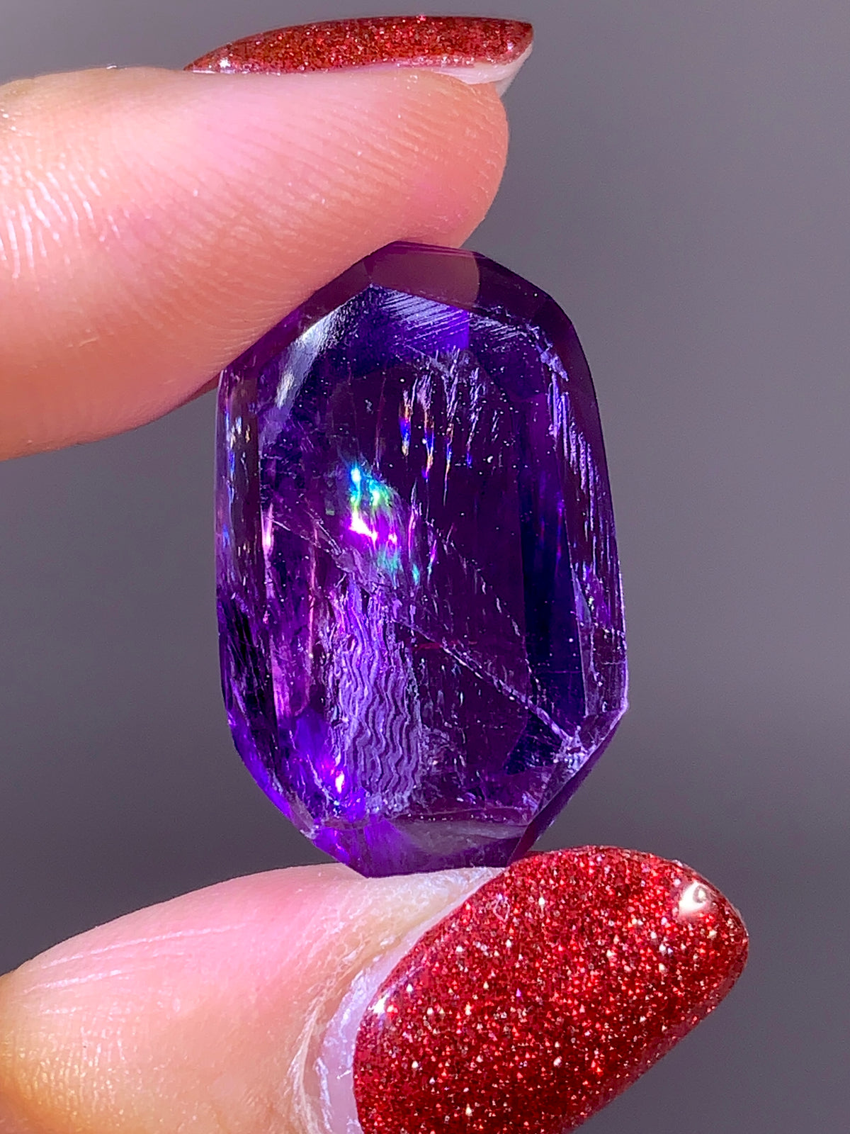 High-Quality Natural Rainbow & God's Fingerprint Amethyst Freeform | Brazil