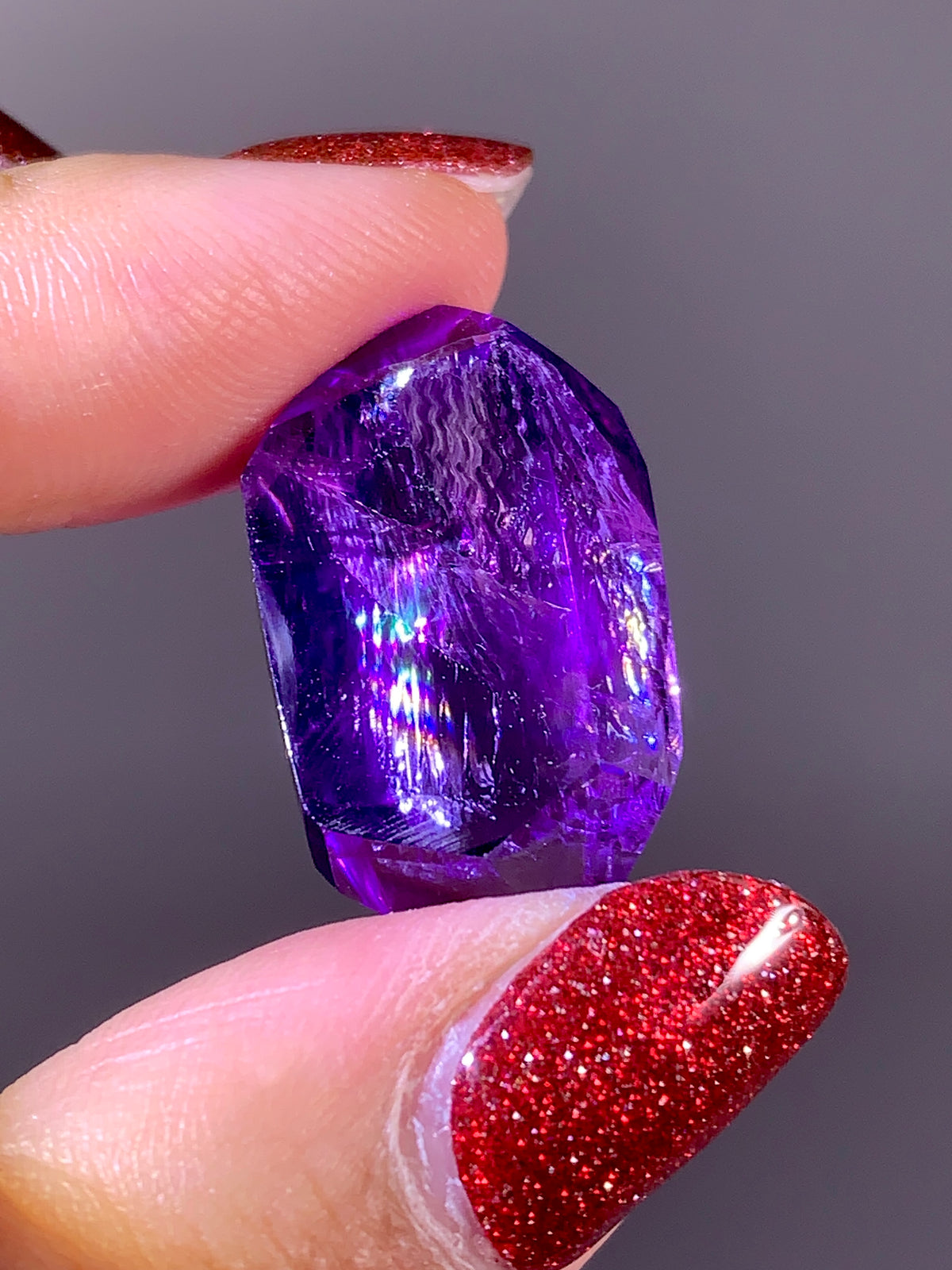 High-Quality Natural Rainbow & God's Fingerprint Amethyst Freeform | Brazil