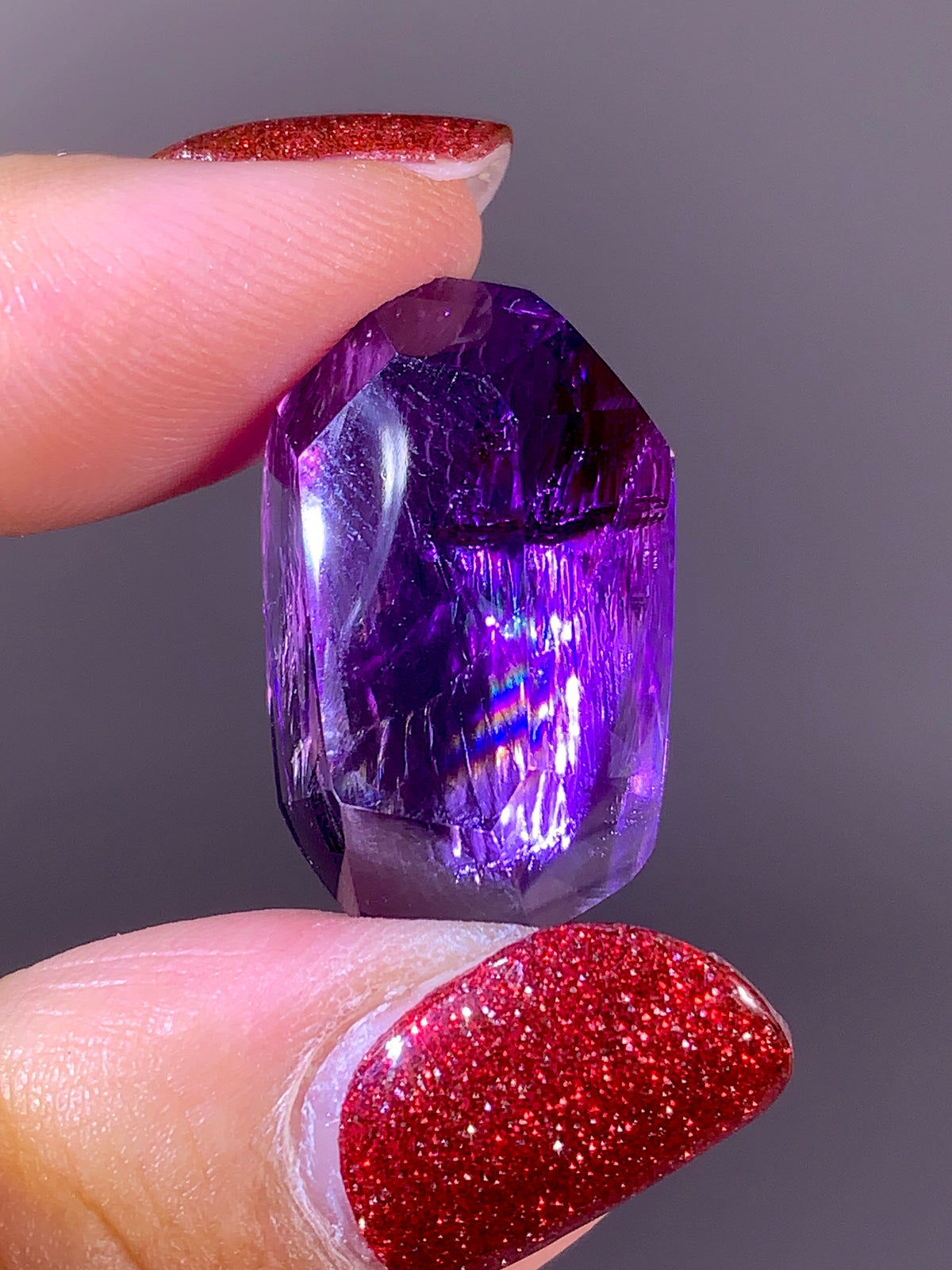 High-Quality Natural Rainbow & God's Fingerprint Amethyst Freeform | Brazil