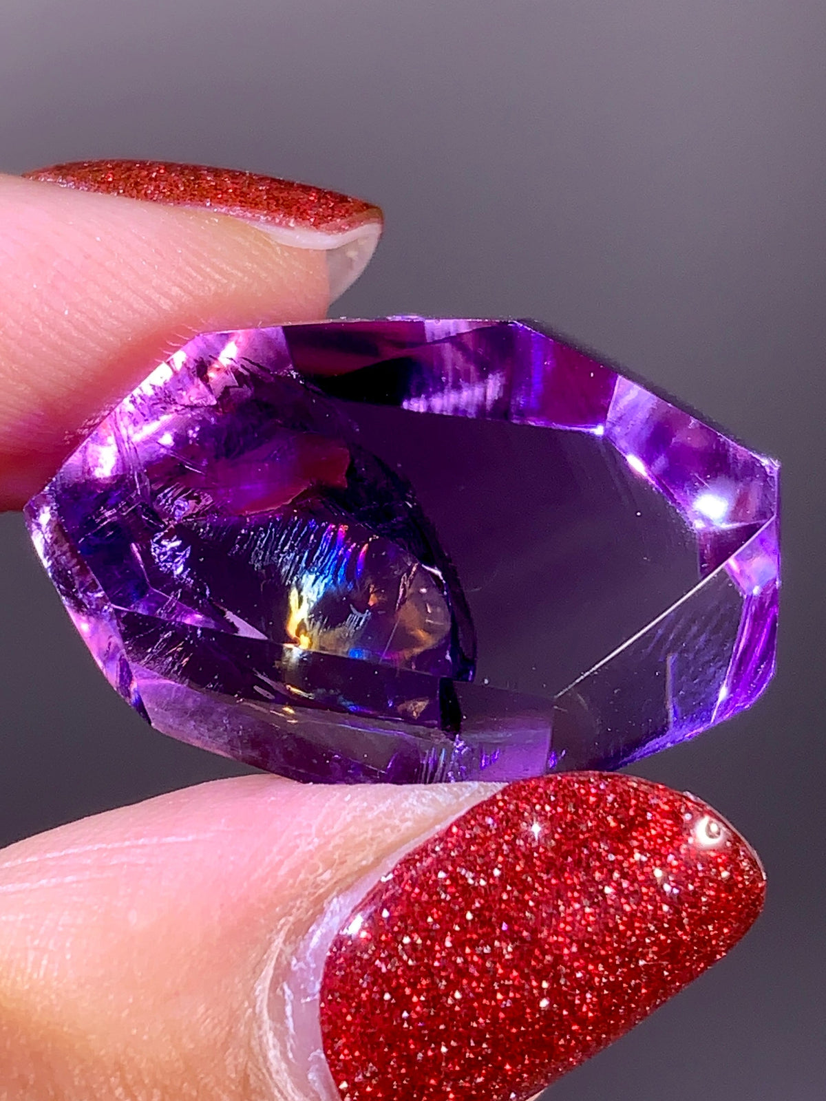 High-Quality Natural Rainbow & God's FingerprintAmethyst Freeform | Brazil