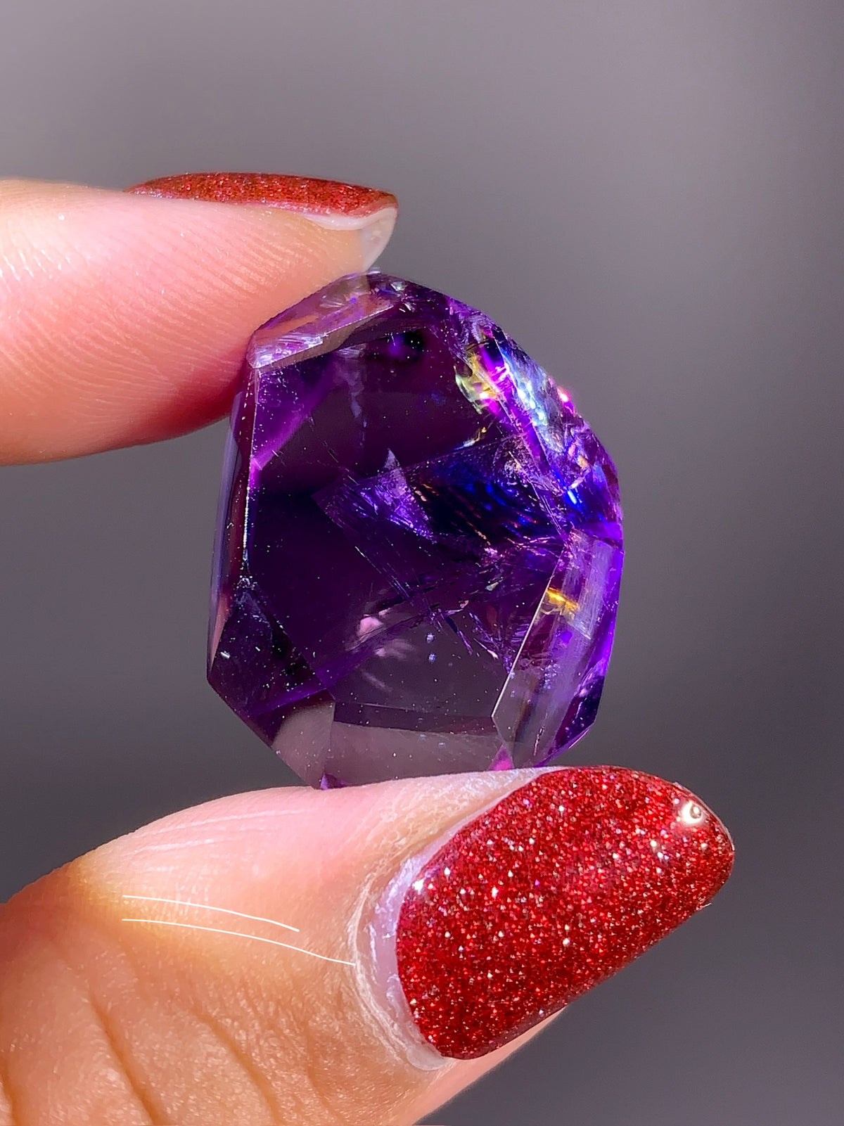 High-Quality Natural Rainbow & God's Fingerprint Amethyst Freeform | Brazil