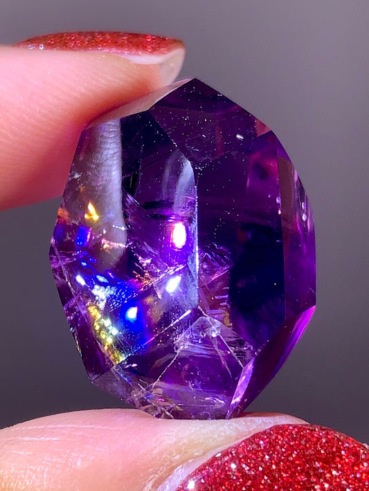 High-Quality Natural Rainbow & God's Fingerprint Amethyst Freeform | Brazil