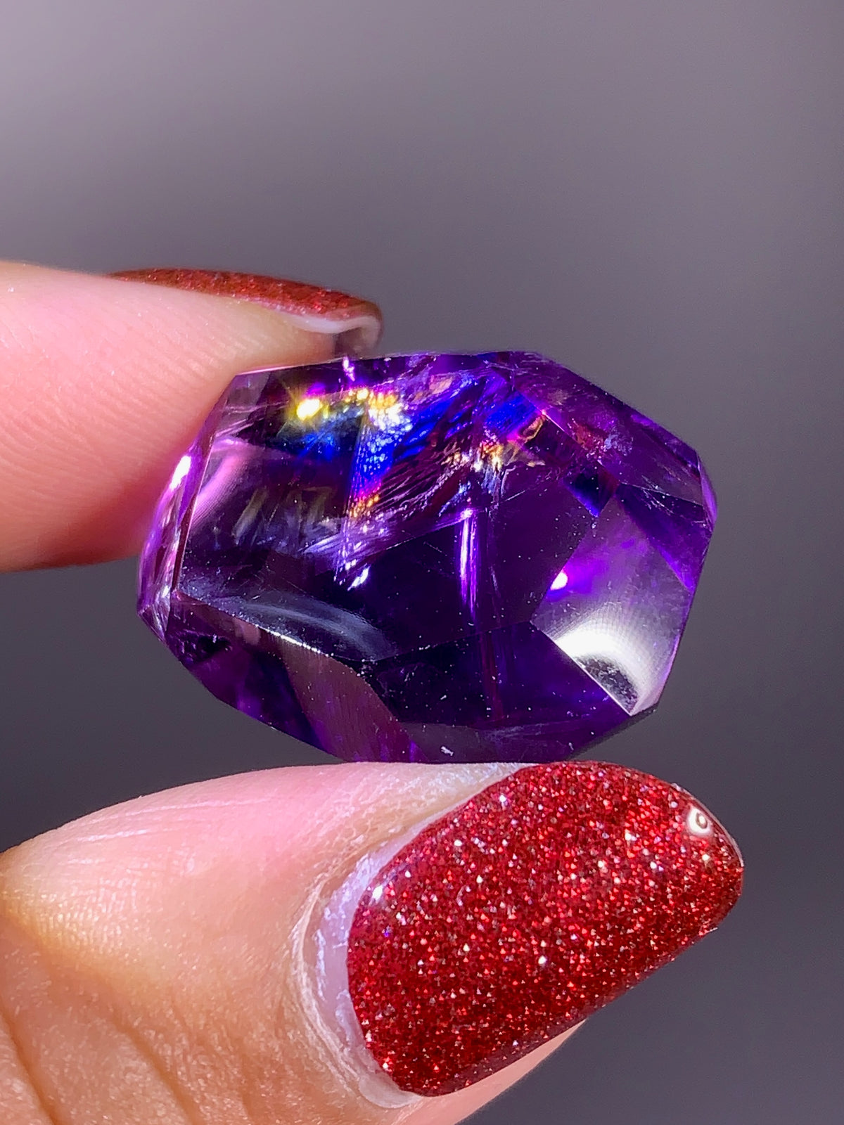 High-Quality Natural Rainbow & God's Fingerprint Amethyst Freeform | Brazil