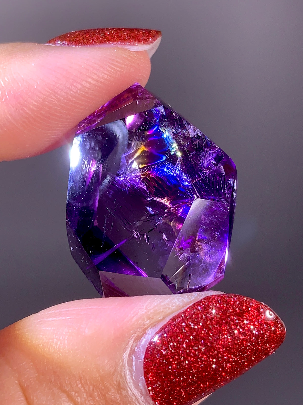 High-Quality Natural Rainbow & God's Fingerprint Amethyst Freeform | Brazil