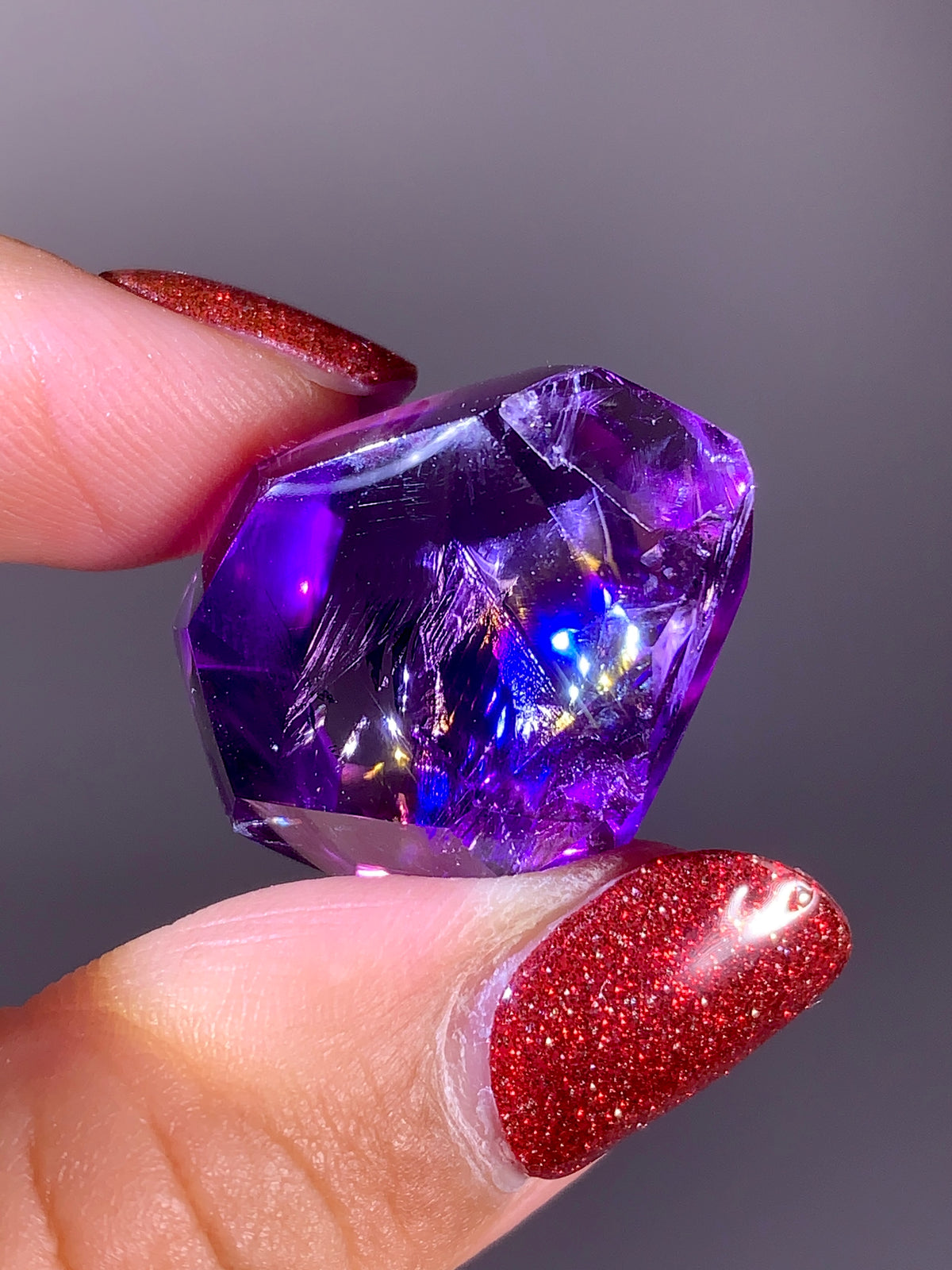 High-Quality Natural Rainbow & God's Fingerprint Amethyst Freeform | Brazil