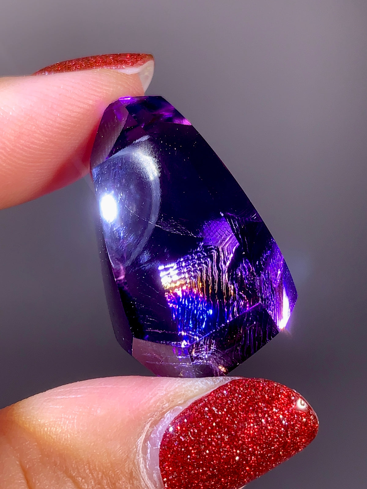 High-Quality Natural Rainbow & God's Fingerprint Amethyst Freeform | Brazil