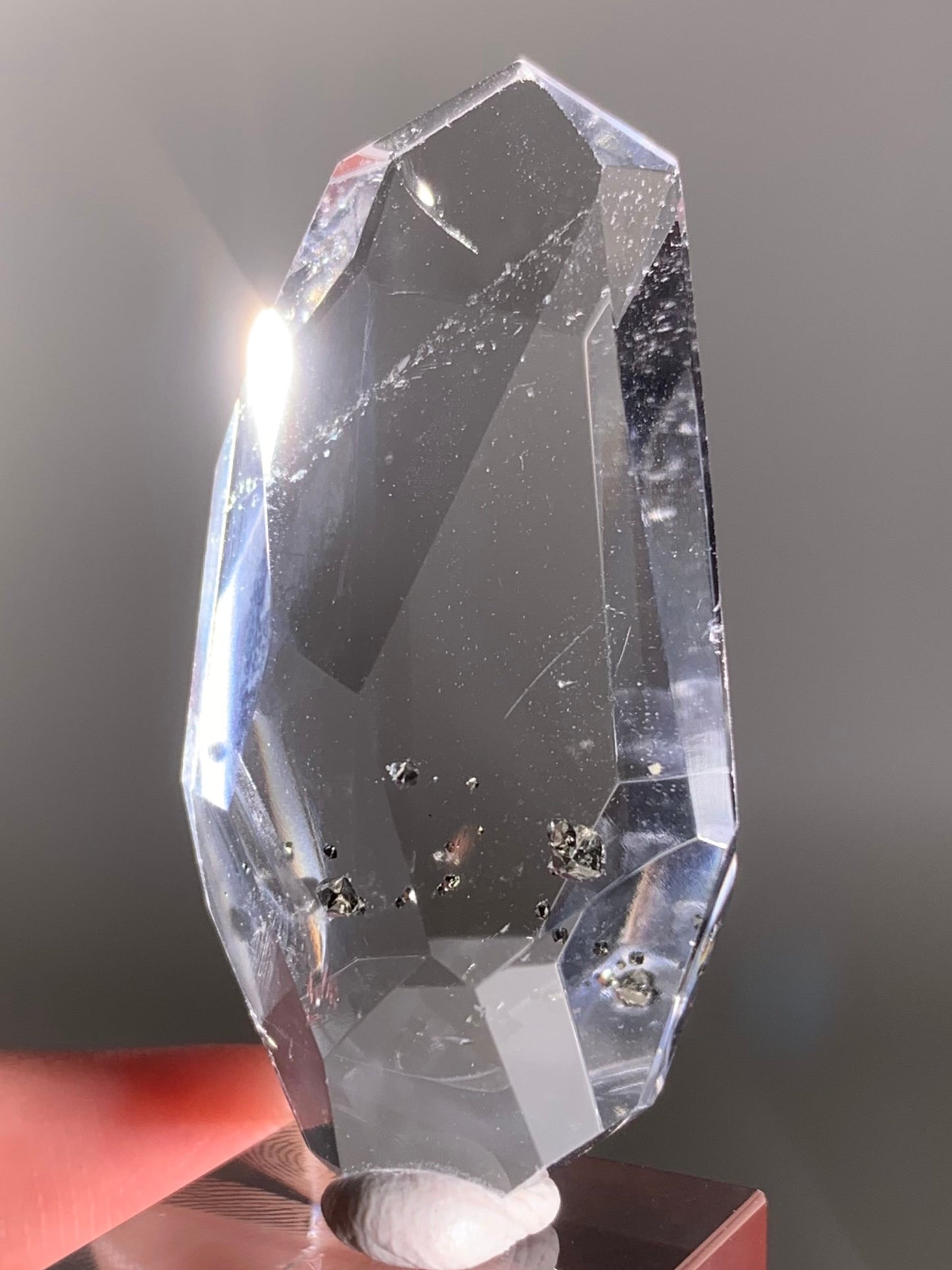 High-Quality Pyrite Included Quartz Polished Freeform