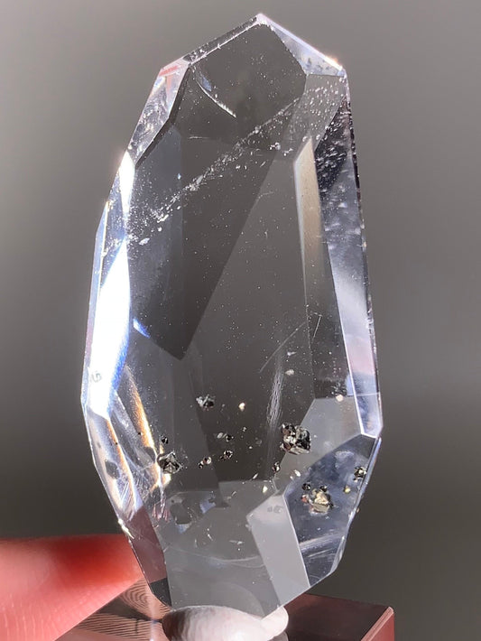 High-Quality Pyrite Included Quartz Polished Freeform