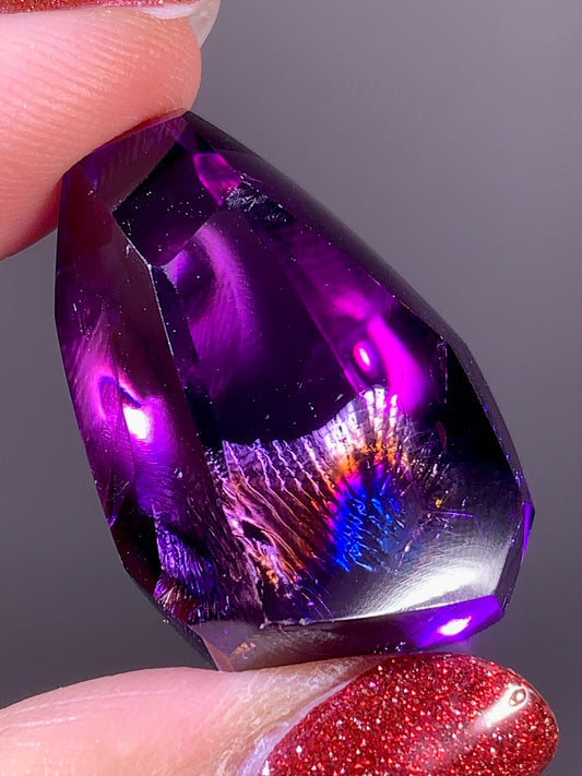 High-Quality Natural Rainbow & God's Fingerprint Amethyst Freeform | Brazil