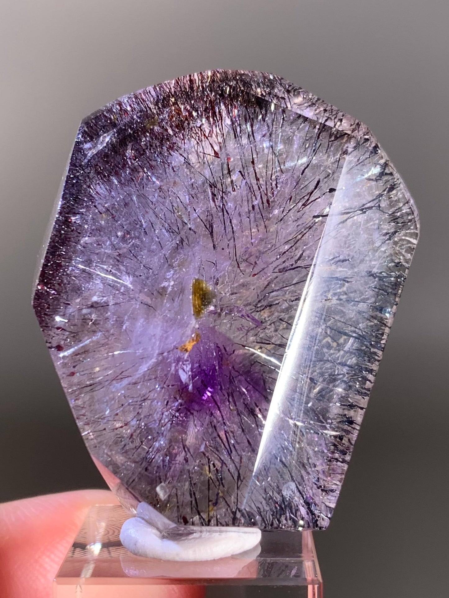 High-Grade Super Seven Crystal Polished Freeform — Madagascar