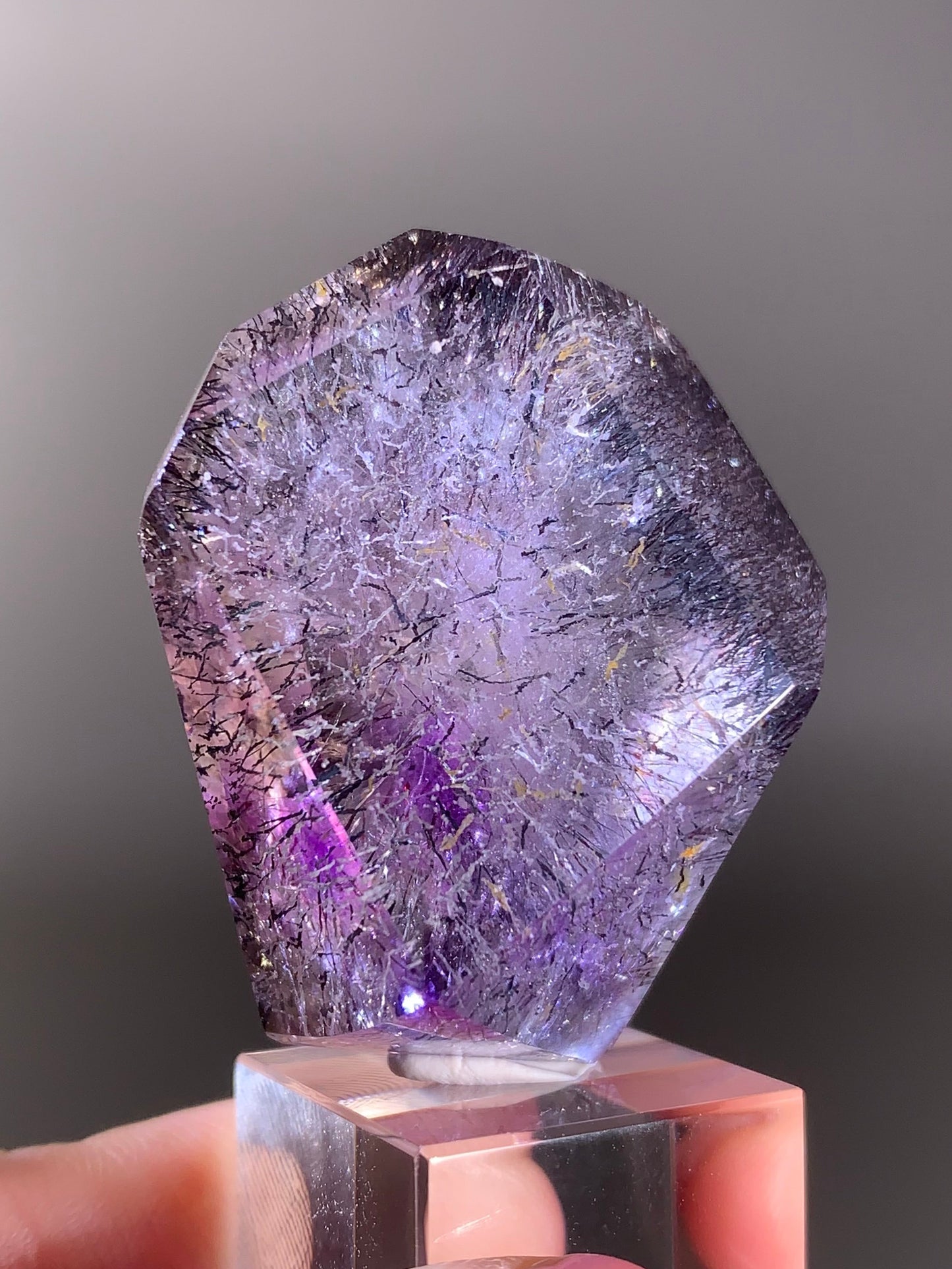 High-Grade Super Seven Crystal Polished Freeform — Madagascar