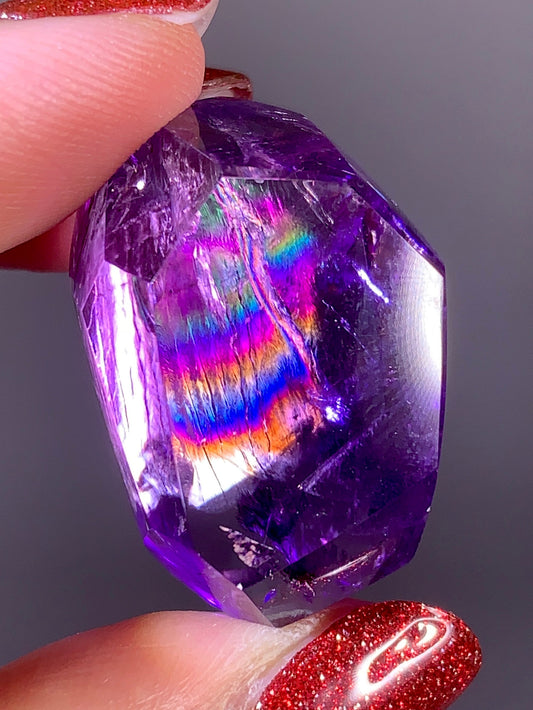 High-Quality Natural Rainbow & God's Fingerprint Amethyst Freeform | Brazil
