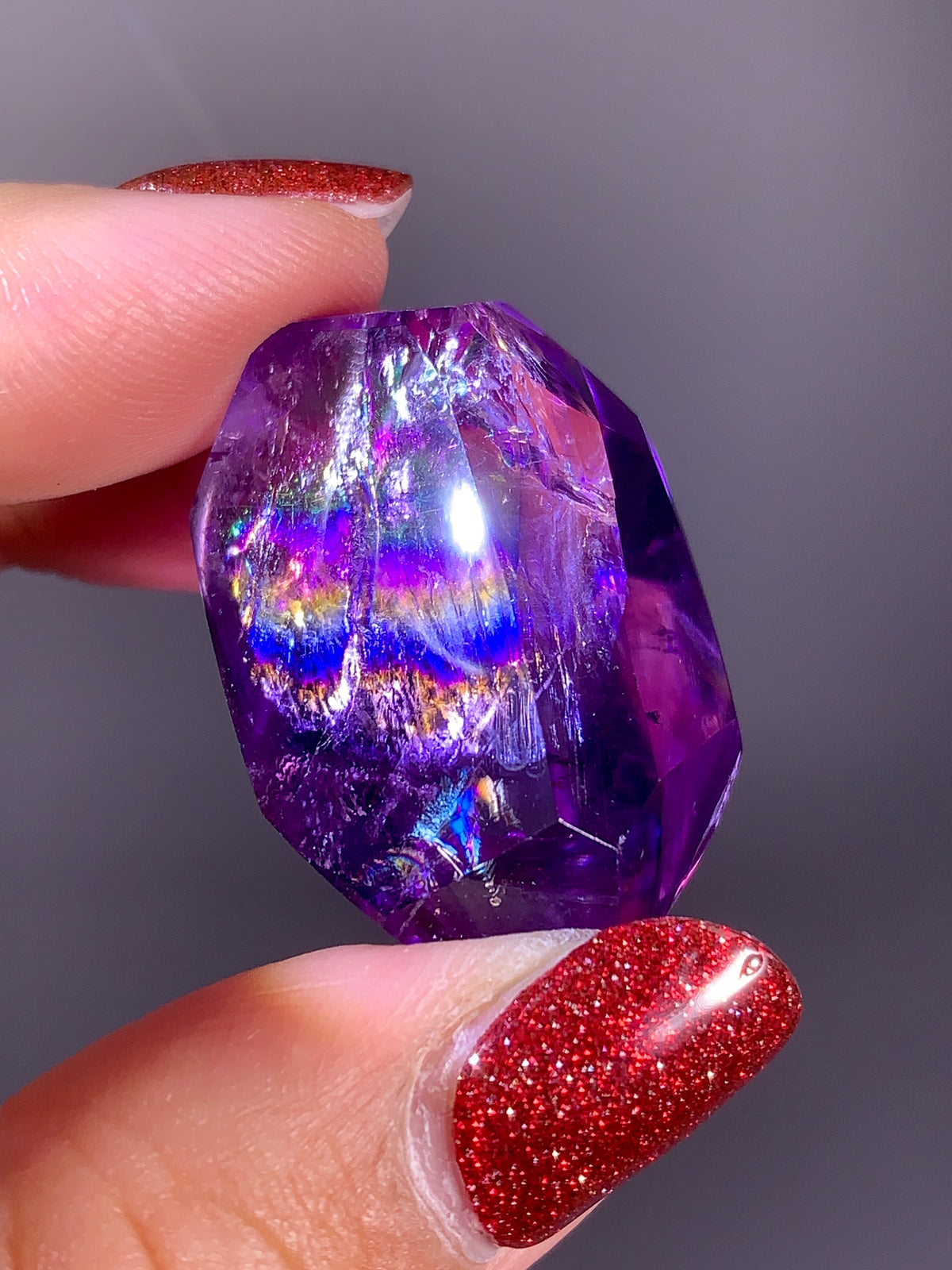 High-Quality Natural Rainbow & God's Fingerprint Amethyst Freeform | Brazil