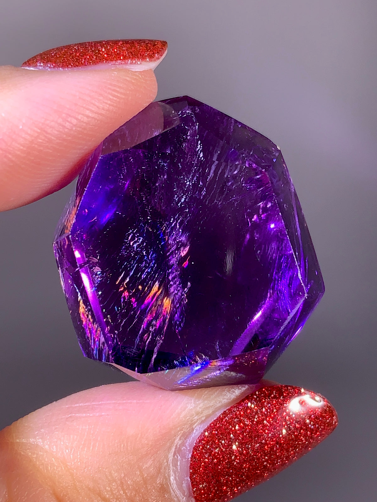 High-Quality Natural Rainbow & God's Fingerprint Amethyst Freeform | Brazil