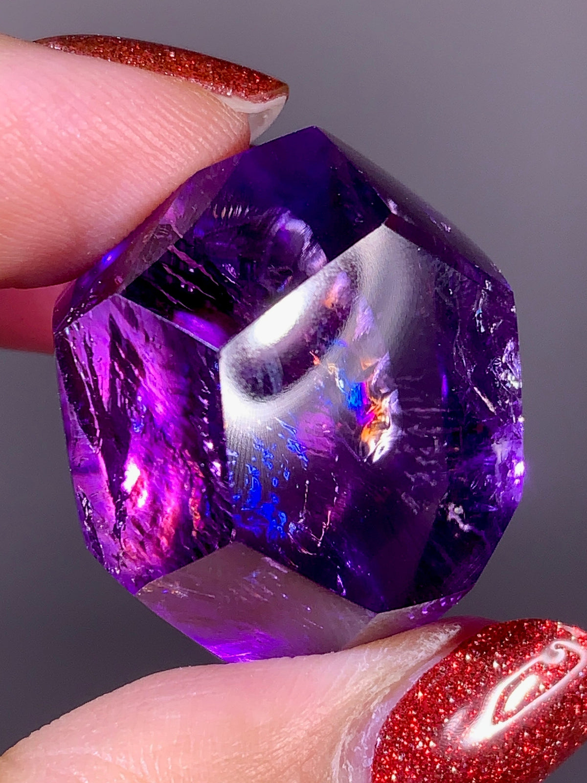 High-Quality Natural Rainbow & God's Fingerprint Amethyst Freeform | Brazil