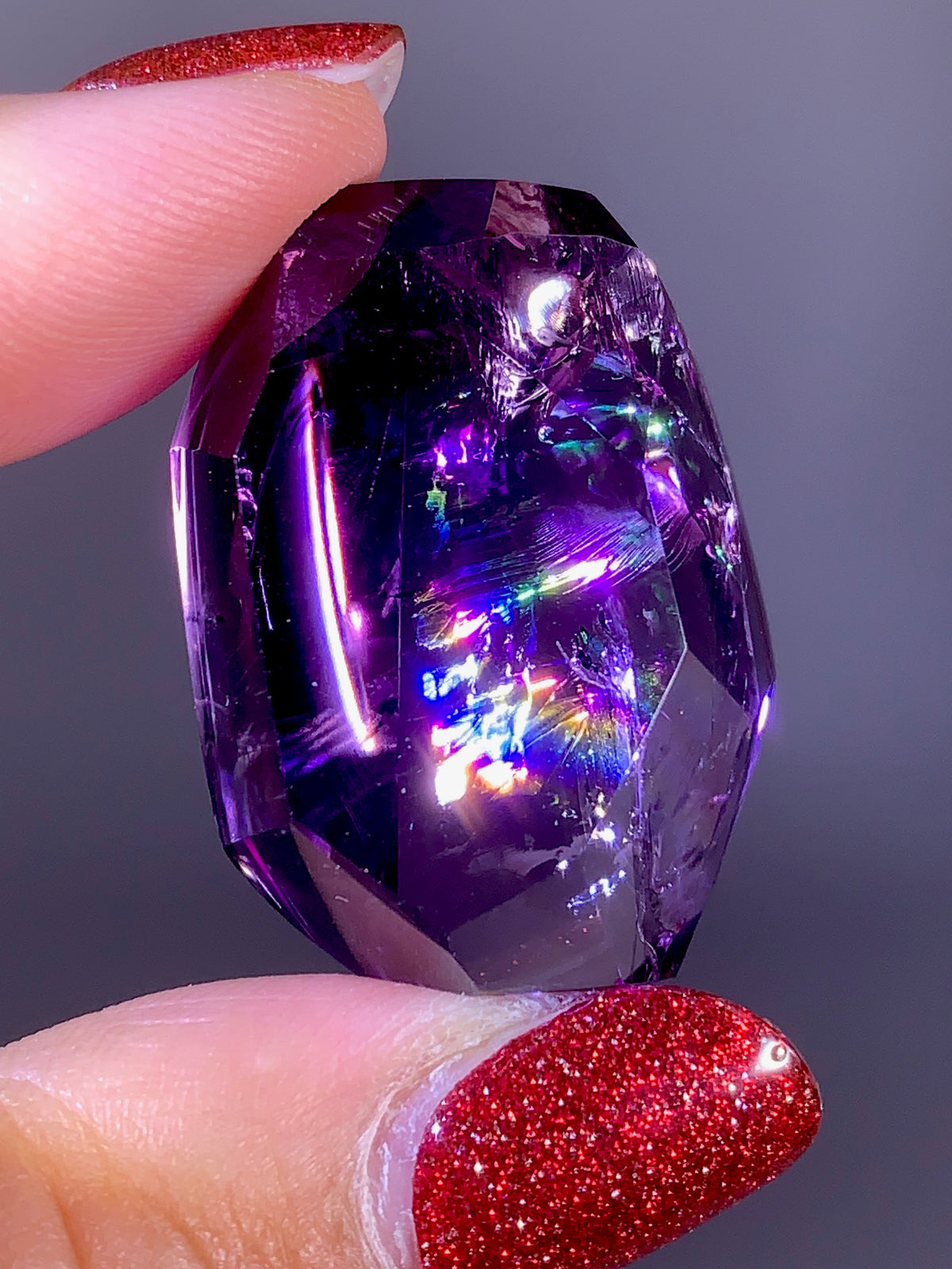 High-Quality Natural Rainbow & God's Fingerprint Amethyst Freeform | Brazil