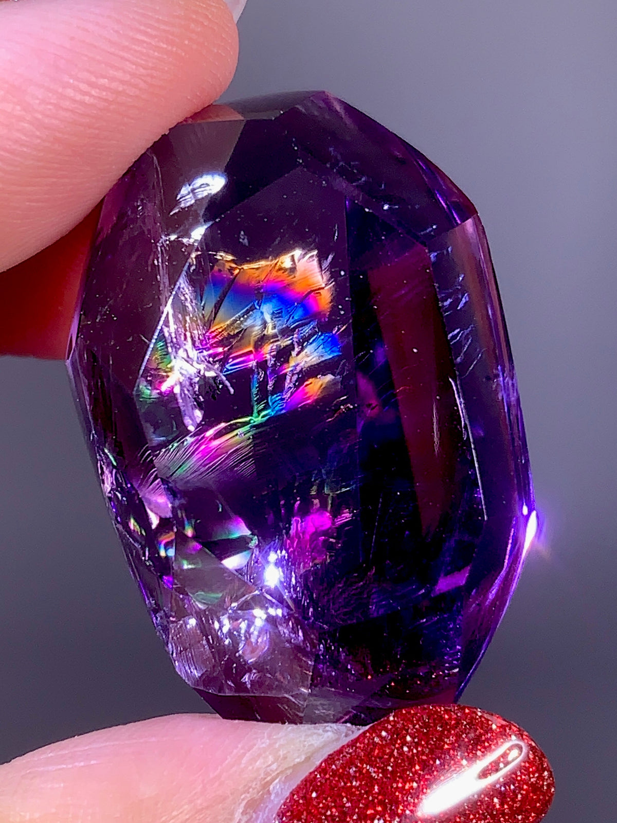 High-Quality Natural Rainbow & God's Fingerprint Amethyst Freeform | Brazil