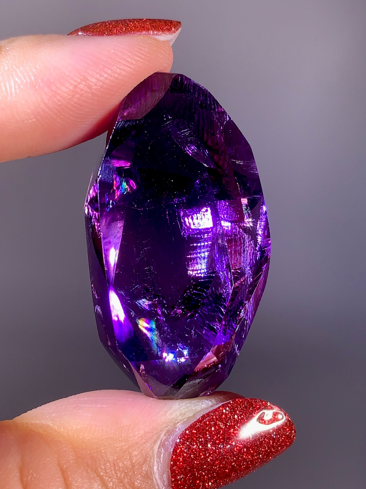 High-Quality Natural Rainbow & God's Fingerprint Amethyst Freeform | Brazil