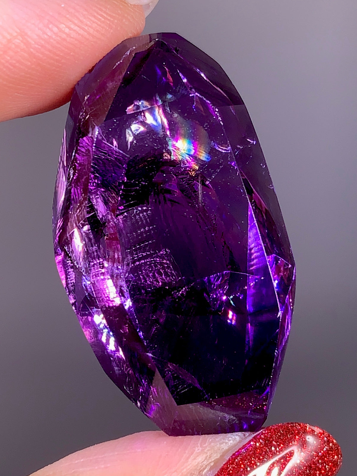 High-Quality Natural Rainbow & God's Fingerprint Amethyst Freeform | Brazil