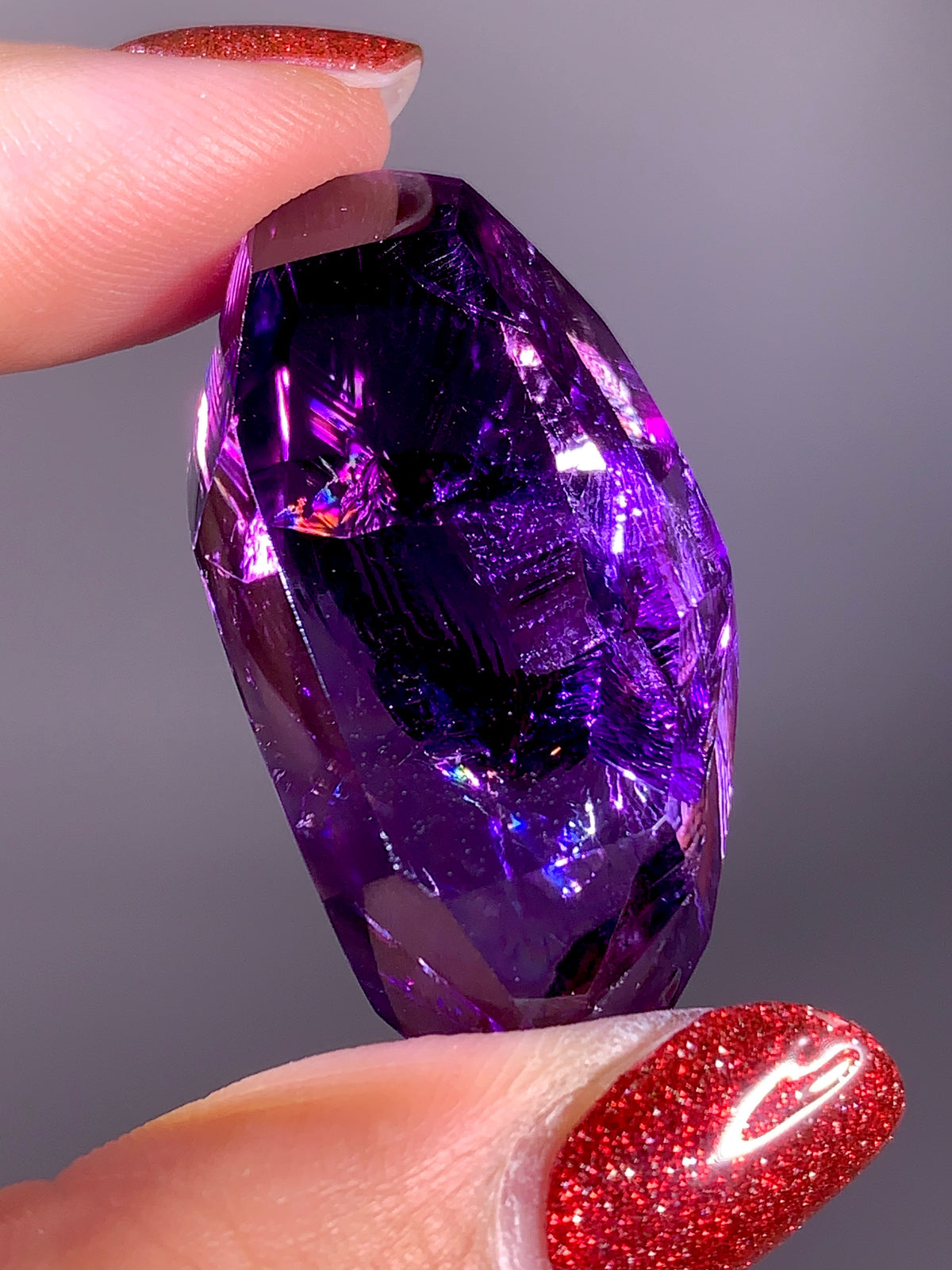 High-Quality Natural Rainbow & God's Fingerprint Amethyst Freeform | Brazil