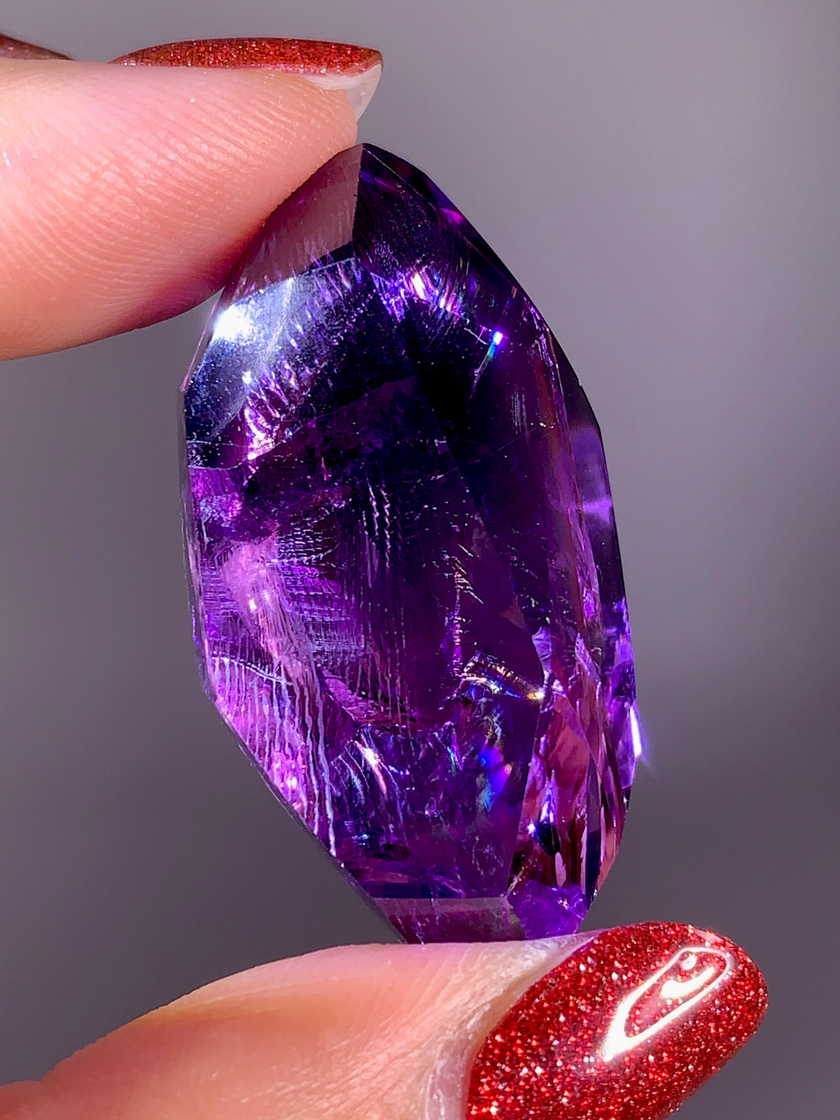 High-Quality Natural Rainbow & God's Fingerprint Amethyst Freeform | Brazil