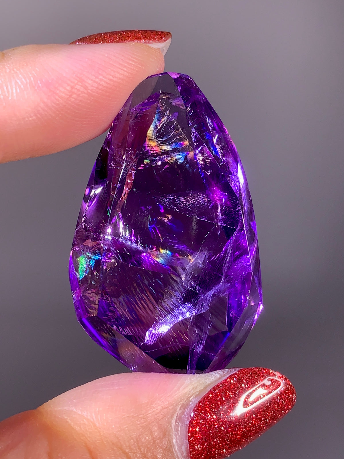 High-Quality Natural Rainbow & God's Fingerprint Amethyst Freeform | Brazil