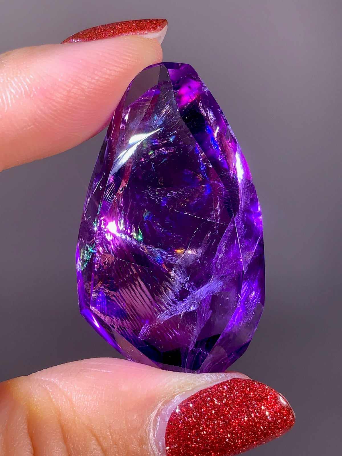 High-Quality Natural Rainbow & God's Fingerprint Amethyst Freeform | Brazil